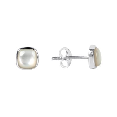 Sterling Silver Cushion Stud Earrings