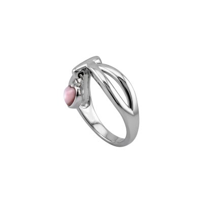 Pink Shell Sterling Silver Heart Ring