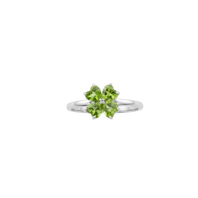 Peridot Sterling Silver Four Leaf Clover Ring