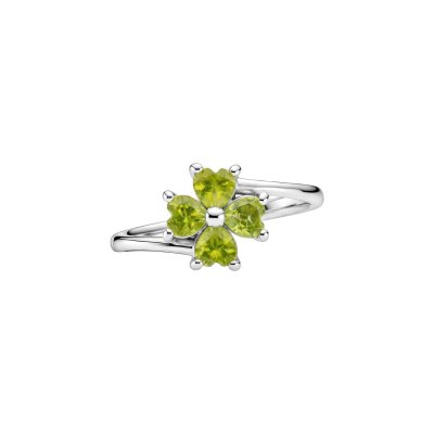 Peridot Sterling Silver Four Leaf Clover Ring