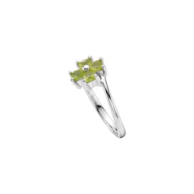 Peridot Sterling Silver Four Leaf Clover Ring