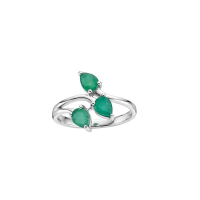 Emerald Sterling Silver Ring
