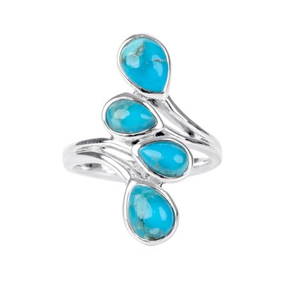 Sterling Silver Turquoise Bypass Ring