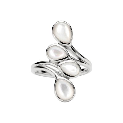 Sterling Silver Mother of Pearl Bypass Ring
