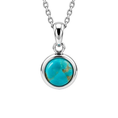 Sterling Silver Round Pendant Necklace
