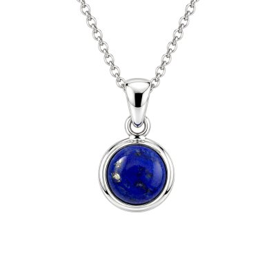 Sterling Silver Round Pendant Necklace