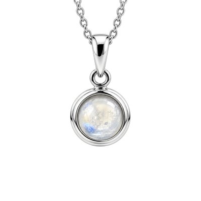 Sterling Silver Round Pendant Necklace