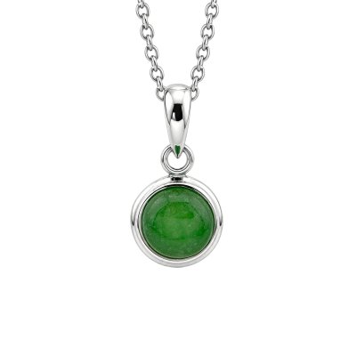Sterling Silver Round Pendant Necklace