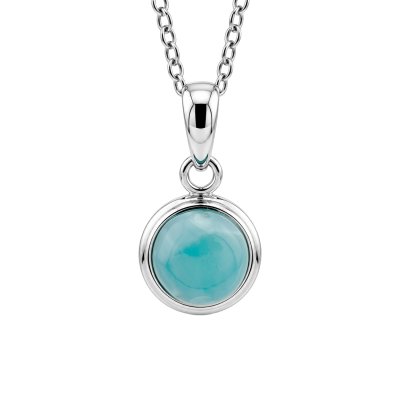 Sterling Silver Round Pendant Necklace