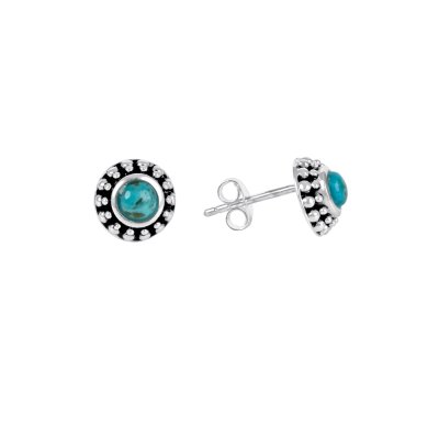 Sterling Silver Turquoise Earrings with