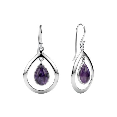 Sterling Silver Charoite Earrings