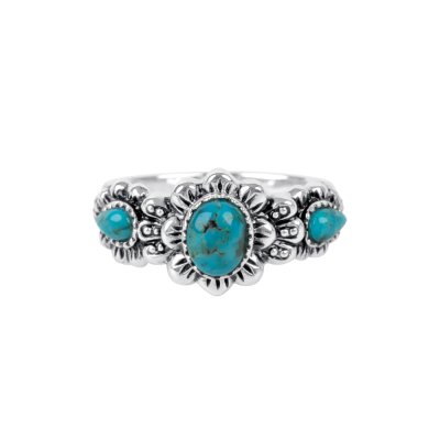 Sterling Silver Turquoise Flower Earrings