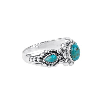 Sterling Silver Turquoise Flower Earrings