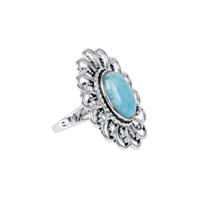 Sterling Silver Larimar Ring