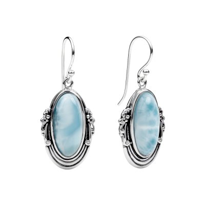 Sterling Silver Larimar Earrings