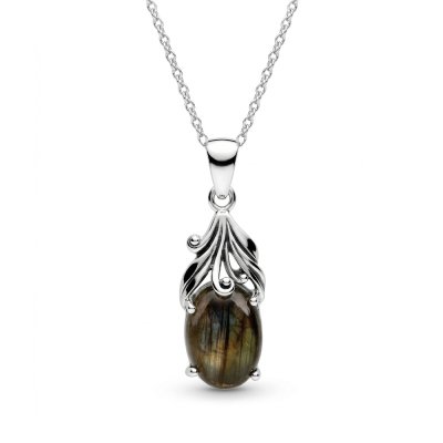 Sterling Silver Labradorite Pendant with Chain 18 Inches