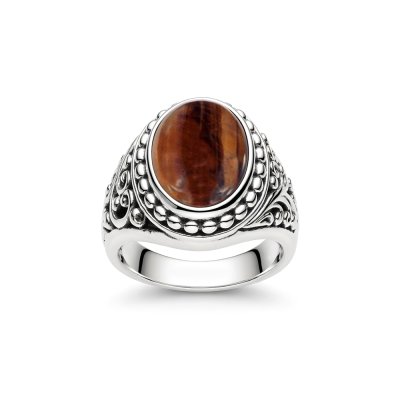 Sterling Silver Tiger's eye Men's Ring