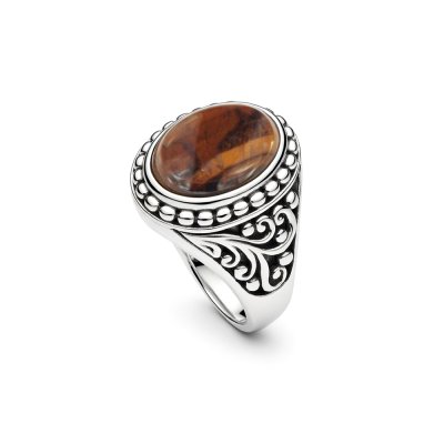 Sterling Silver Tiger's eye Men's Ring