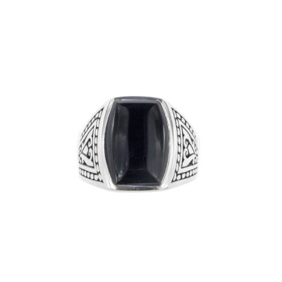 Sterling Silver Onyx Men's Ring