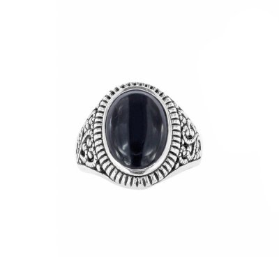 Sterling Silver Onyx Men's Ring
