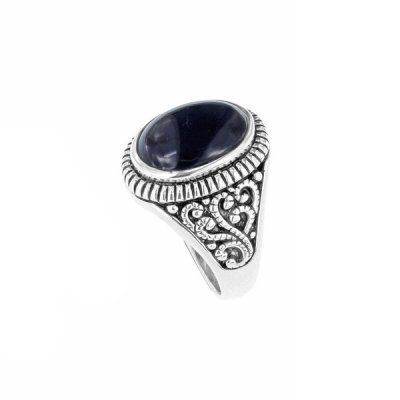 Sterling Silver Onyx Men's Ring