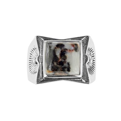 Sterling Silver Zebra Jasper Men's Ring