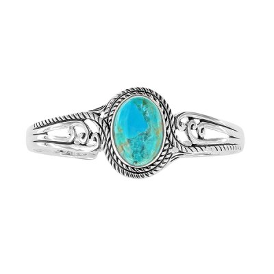 Sterling Silve Turquoise Cuff Bangle 7.5 Inch