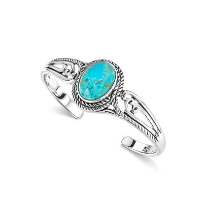 Sterling Silve Turquoise Cuff Bangle 7.5 Inch