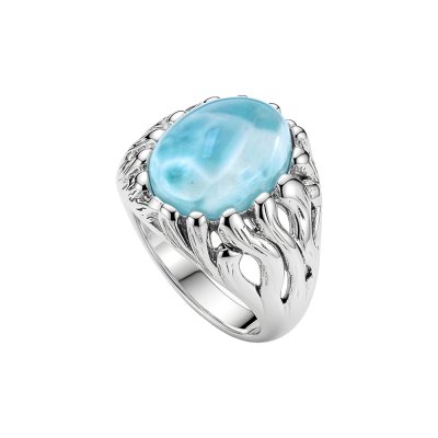 Sterling Silver Larimar Ring
