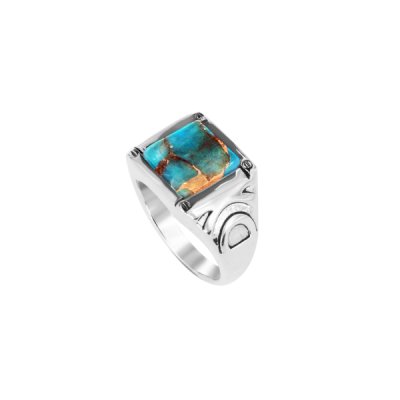 Sterling Silver Mohave Turquoise Men's Ring