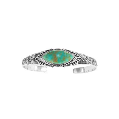 Sterling Silver Turquoise Cuff Bangle 8 Inches