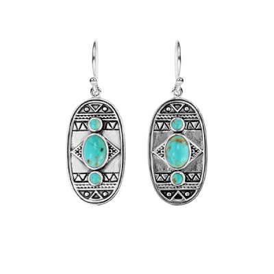 Sterling Silver Blue Turquoise Earrings