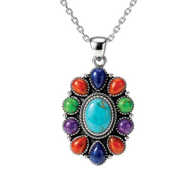 Sterling Silve Multi-Color Stones