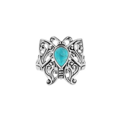 Sterling Silver Turquoise Butterfly Ring
