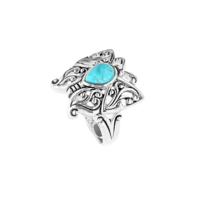 Sterling Silver Turquoise Butterfly Ring