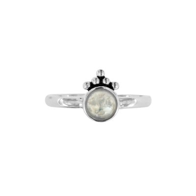 Sterling Silver Rainbow Moonstone Ring