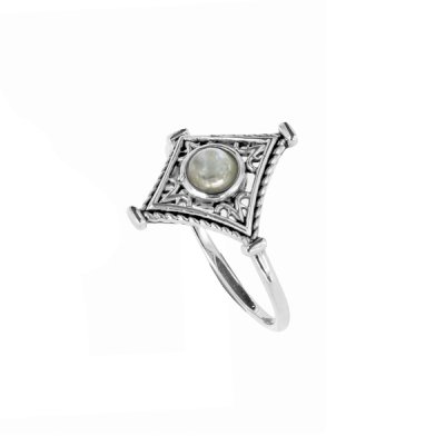 Sterling Silver Rainbow Moonstone Ring