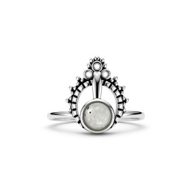 Sterling Silver Rainbow Moonstone Ring