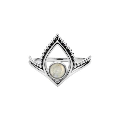 Sterling Silver Rainbow Moonstone Ring