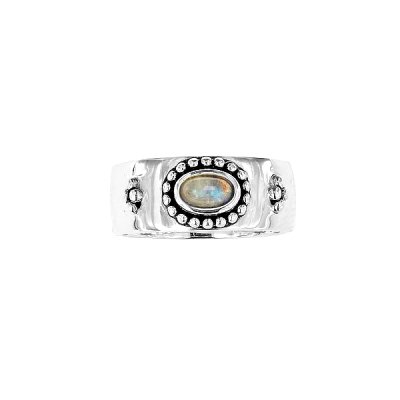 Sterling Silver Rainbow Moonstone Ring