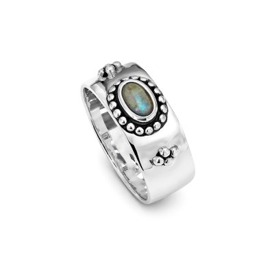 Sterling Silver Rainbow Moonstone Ring