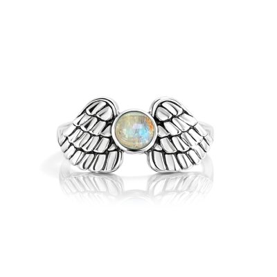 Sterling Silver Rainbow Moonstone Ring