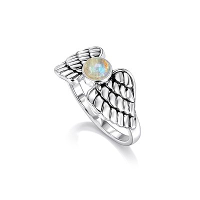 Sterling Silver Rainbow Moonstone Ring
