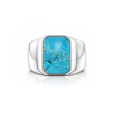 Sterling Silver Turquoise Men's Ring
