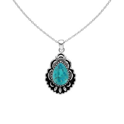 Sterling Silver Western Pendant With Chain 18 Inches