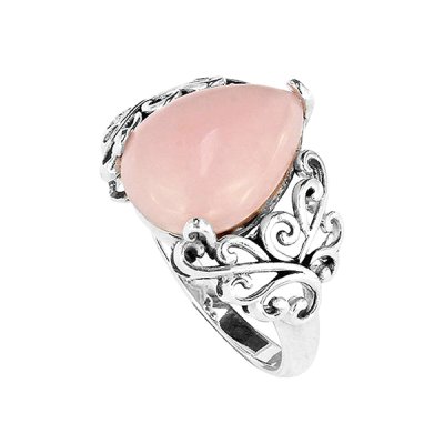 Sterling Silver Pink Peruvian Opal Ring