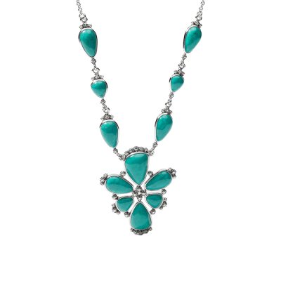Sterling Silver Turquoise Necklace 18 Inches