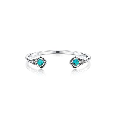 Sterling Silver Turquoise Bangle 7.5 Inches