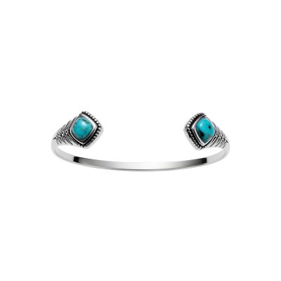 Sterling Silver Turquoise Bangle 7.5 Inches