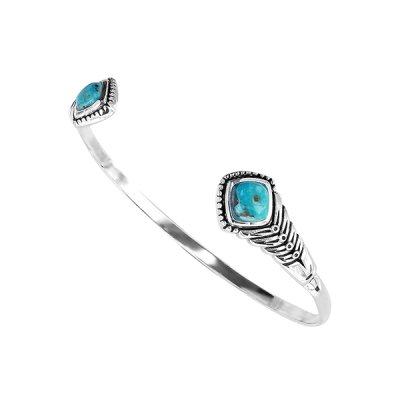 Sterling Silver Turquoise Bangle 7.5 Inches